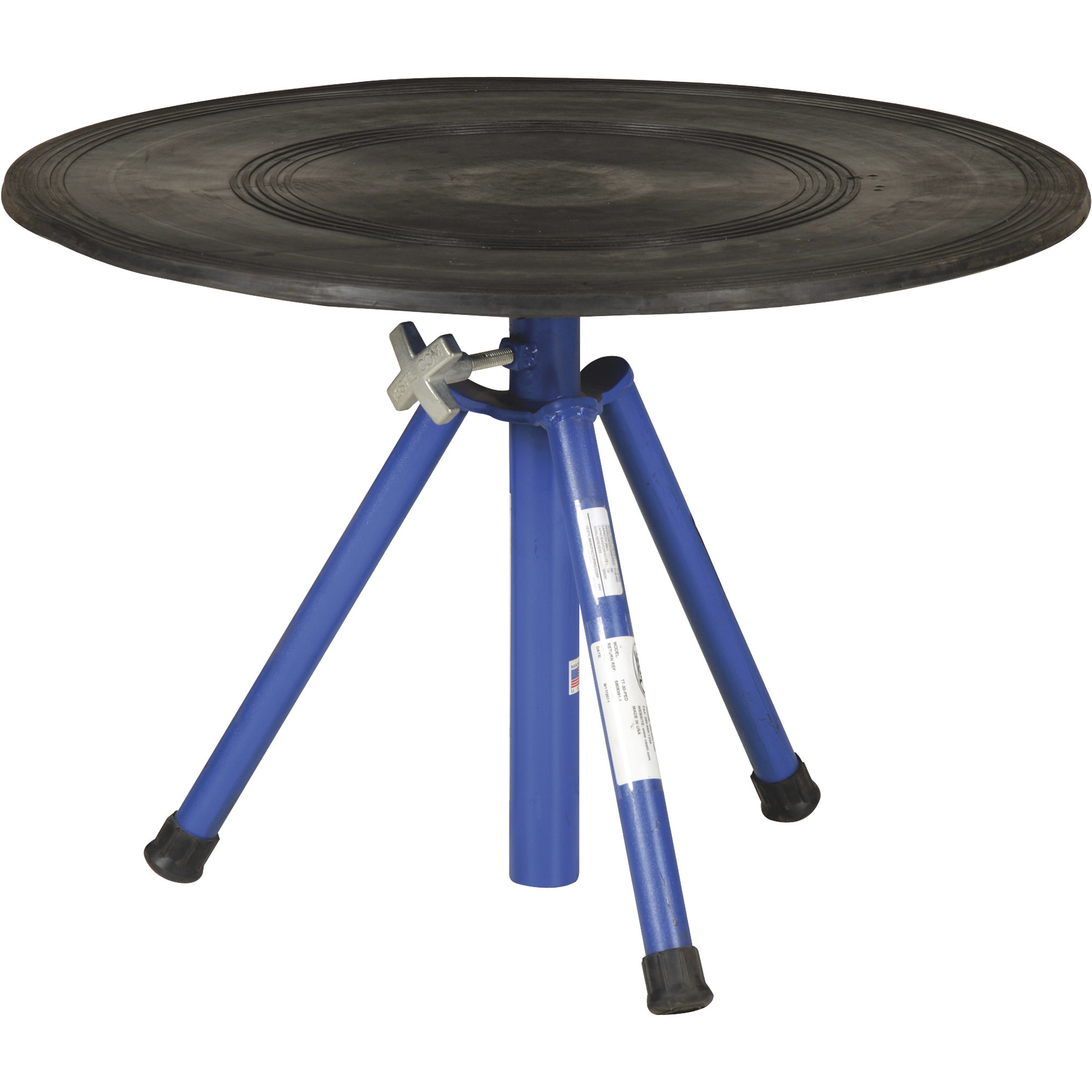 Vestil Heavy-Duty Manual Turntable with Pedestal - 300-Lb. Capacity, 30in. Dia., Adjustable Height 20 11/16in. to 31 11/16in., Model# TT-N-30-PED